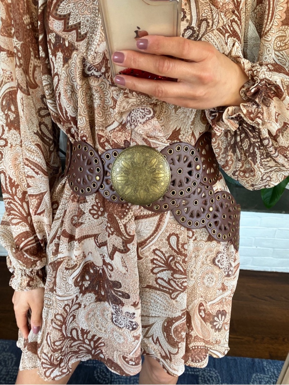 Brown Belt with Gold Medallion
